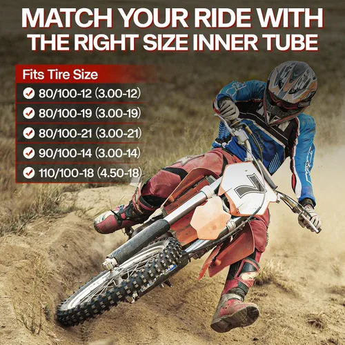 Vista 2 de 3.00-12 Tubo interior de repuesto para moto de cross con válvula TR4, tubo interior de goma butílica 80/100-12 para motocicleta, espesor de 2 mm