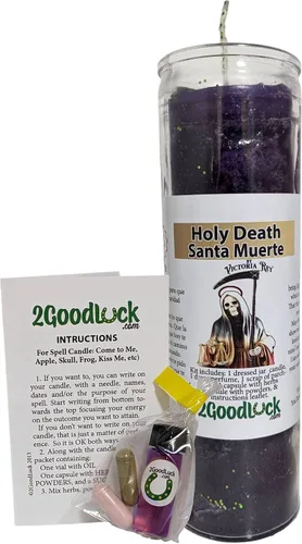 Vista 3 de Kit Vela Vestida Santa Muerte - Veladora Kit Santa Muerte