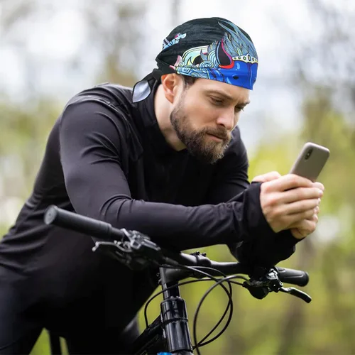 Vista 4 de Bandana para hombre Pañuelo para la cabeza con estampado multiusos que absorbe la humedad