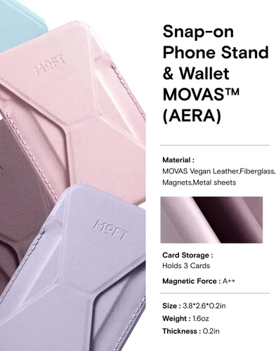 Vista 8 de MOFT Soporte para teléfono y cartera AERA, cartera MagSafe, tarjetero beach blanco