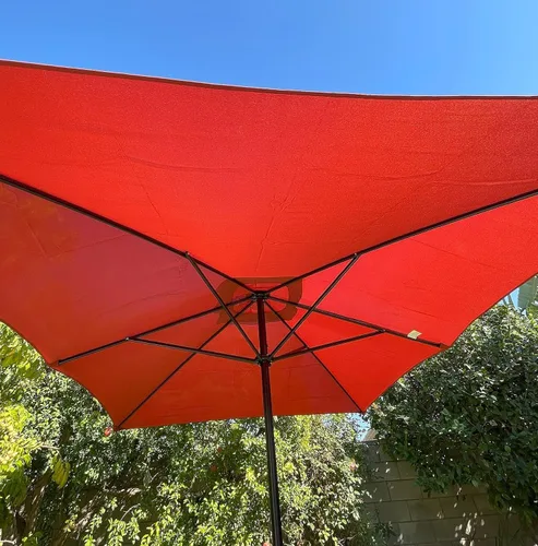 Vista 5 de BELLRINO Toldo rectangular de repuesto para paraguas de 10 x 6.5 pies con 6 varillas (solo toldo)