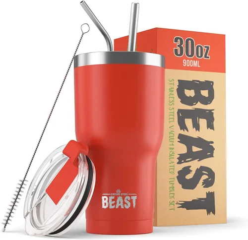 Vista 22 de Beast Vaso de 10 oz de Acero Inoxidable con Aislamiento al Vacío para Café y Hielo de Doble Pared Termo de Viaje (Blanco Ártico)