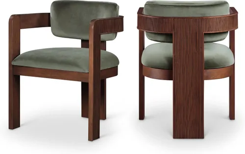 Vista 29 de Meridian Furniture Sacha - Juego de 2 sillas de comedor de terciopelo y Terciopelo coñac