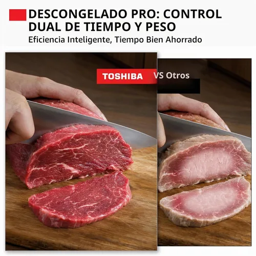 Vista 6 de TOSHIBA Horno de microondas combinado con freidora de aire 8 en 1 para encimera, con convección, parrilla, modo de eliminación de olores, plato