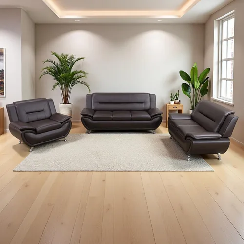 Vista 13 de Sofás de cuero para sala de estar, juego de sofá seccional, juego de 2 piezas de muebles para sala de estar, juego de sofá y sofá biplaza