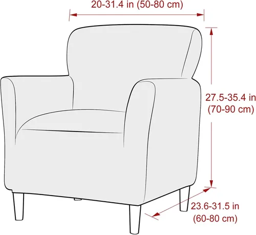 Vista 7 de XMNTG Funda elástica de terciopelo verde oscuro para sillón individual, funda de sofá moderna de mediados de siglo con brazos, protector de muebles