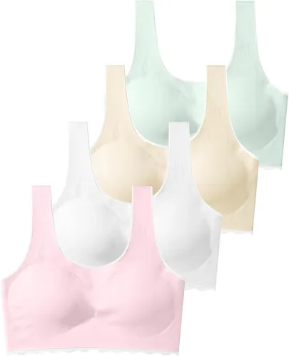 Vista 11 de SALIA GIRL Sujetadores de entrenamiento, sujetadores de inicio de diseño especial para niñas en desarrollo, sin costuras, ligeros y sin