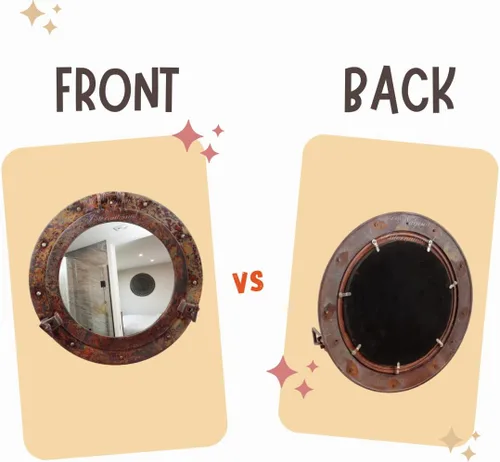 Vista 8 de Nagina International Espejo náutico de buey náutico de alta calidad con diseño de náutica de cobre rústico Espejos de baño náuticos