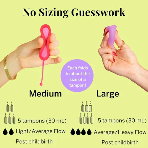 Vista 6 de Copa Menstrual Pixie & Disco Duo para Cuidado Femenino - Clasificada como número 1 como la copa reutilizable más cómoda y disco para el período