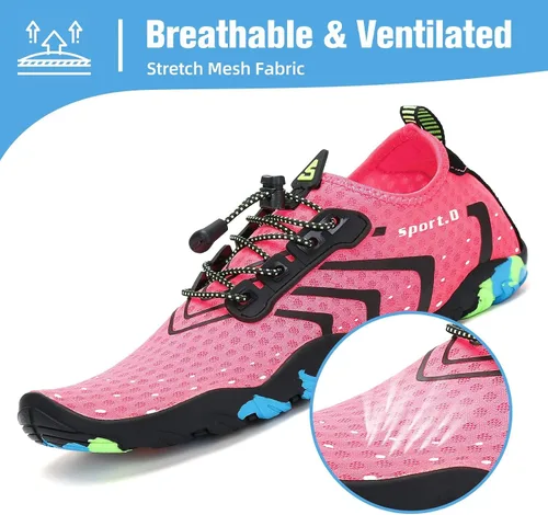 Vista 3 de Mishansha - Zapatos de agua para hombres y mujeres, secado rápido, para natación, buceo, surf, deportes acuáticos, piscina, playa, senderismo, yoga.