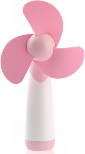 Vista 2 de Mini ventilador de mano, ventilador de escritorio pequeño, alimentado por batería, ventilador de mano portátil, aspas alimentadas por batería