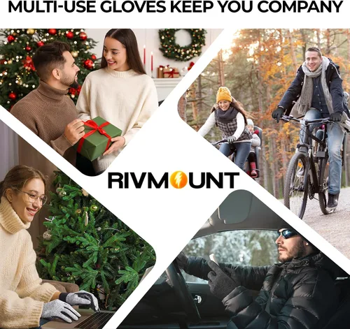 Vista 7 de rivmount Guantes ligeros de invierno para correr, pantalla táctil y forro térmico antideslizante, cálido guantes térmicos, clima fresco, conducción