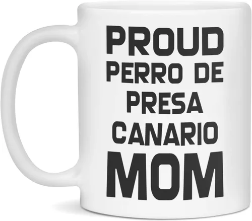 Vista 3 de Proud Perro De Presa Canario Mom - Funny Dog Coffee Mug, 15-Ounce White