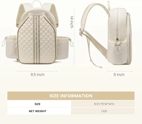 Vista 3 de Mochilas de pickleball Sucipi para mujeres: ligeras, de hombro y elegante mochila estilo acolchado con bolsa para raqueta de pickleball