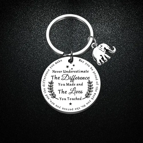 Vista 2 de Appreciation Gifts Inspirational Elephant KeychainS Thank You Keyring for Women Teacher Volunteer Employee Gifts