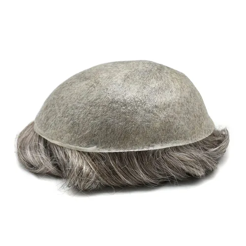 Vista 4 de Tupé para hombres Sistema de unidades de cabello humano real Cabello humano Hombre Tejido Pieza de pelo para hombres Toupee Hairpieces Piel ultra