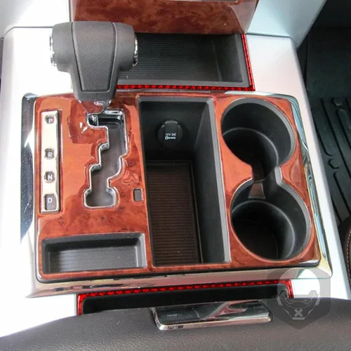 Vista 3 de 2 piezas de caja de almacenamiento para palanca de cambios, marco de fibra de carbono suave real para interior de coche, cubierta de cenicero, tira