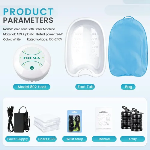 Vista 2 de LeCuag Máquina de desintoxicación de baño de pies iónico, máquina portátil de desintoxicación de pies, sistema de baño de limpieza iónica con bolsa