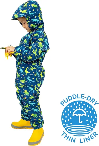 Vista 3 de JAN & JUL Traje de lluvia ajustable impermeable para niños pequeños y niños
