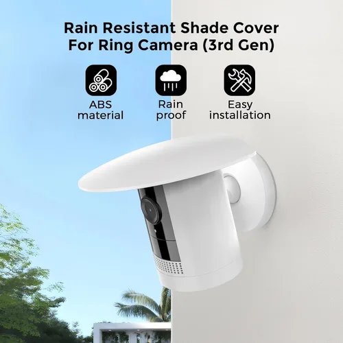 Vista 2 de Cubierta de sombra para cámara de sol y lluvia para cámara Ring Stick Up Cam – Protector de capó de cámara impermeable resistente a los rayos UV