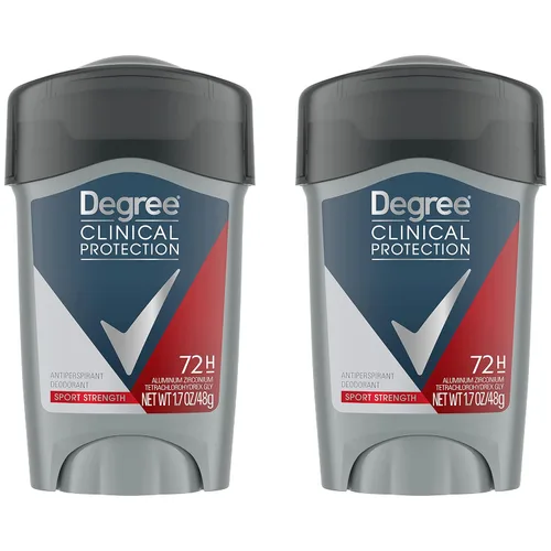 Vista 2 de Degree Desodorante antitranspirante deportivo para hombre, paquete de 2, 72 horas de sudor y desodorante antitranspirante ultratransparente