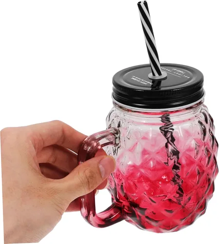 Vista 7 de UPKOCH 4 tazas de piña y popote con tapa y barra de pajita, taza de vino, taza de agua, taza de decoración de piña y pajita, elegante taza