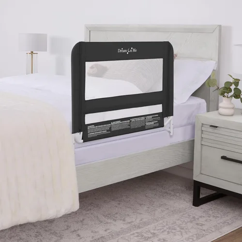 Vista 2 de Dream On Me Barandilla de Seguridad de Malla para Cama – Protector de Seguridad para Niños Pequeños con Malla Transpirable, Sistema de Anclaje
