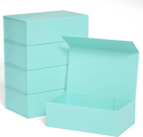 Vista 8 de Caja de regalo negra de 10" x 6" x 3" con tapa de cierre magnético, caja de regalo para regalos, cajas de regalo de dama de honor, caja bonita, caja