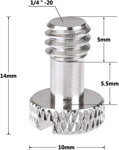 Vista 2 de Tornillo de cámara con 1/4"-20 y 3/8"-16 para placa de liberación rápida de la cámara (4 piezas)