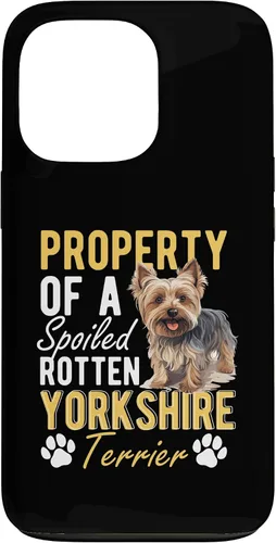 Vista 10 de iPhone 16 Dog Yorkie - Property of a spoiled rotten Yorkshire Terrier Case