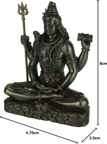 Vista 9 de Veronese Design Lord Shiva in Lotus Pose Hindu God Destroyer of Evil - Estatua de resina de 6.2 pulgadas de alto, acabado en bronce