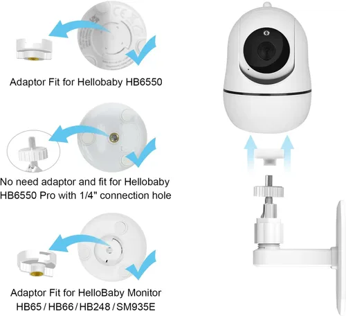 Vista 2 de AOZTSUN Soporte ajustable para monitor de bebé compatible con HelloBaby HB6550 HB65/HB66/HB248, ANMEATE SM935E, Nanit Pro Smart Baby Monitor Montaje