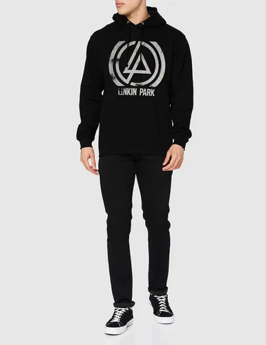 Vista 2 de Rock Off officially licensed products Linkin Park Hoodie Concentric Band Logo Official Unisex Black Pullover Size L
