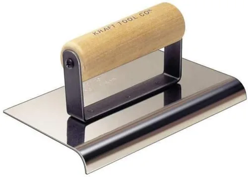 Vista 4 de Kraft Herramienta 1/4-inch Radius 3/8-Inch Lip acero inoxidable Cemento Hormigón Con Mango De Madera