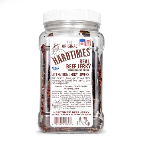 Vista 7 de Hardtimes Cecina de res artesanal - Sabor a pimienta negra - Frasco de 8 oz