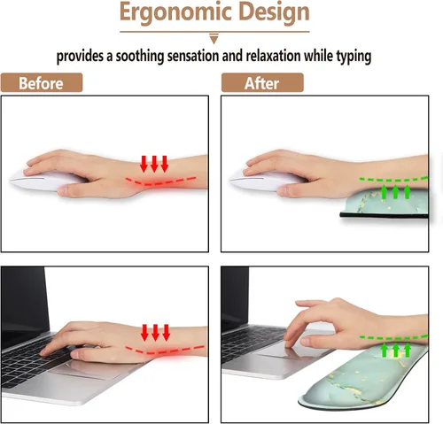 Vista 3 de ArtSo - Reposamuñecas ergonómico, almohadilla para el mouse, soporte para la muñeca al usar el teclado y posavasos, almohadilla de espuma