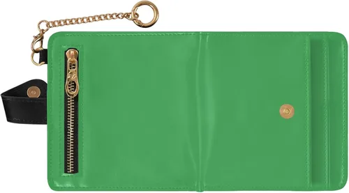 Vista 2 de Irish Green Slim Wallet for Women RFID Blocking Bifold Card Holder with Zipper Coin Pocket, ID Window