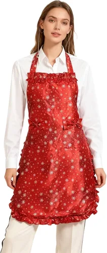 Vista 15 de Delantal de cocina con bolsillo para mujer, delantal vintage para hornear, adecuado para jardinería, regalo del Día de la Madre, regalo para esposa