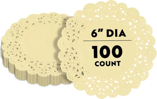 Vista 95 de Restaurantware Pastry Tek Blondas de Encaje de 4 x 4 Pulgadas 100 Vajilla Decorativa - Blondas de Mesa Desechables Redondas de Papel Negro