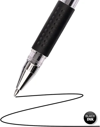Vista 3 de Bolígrafos de gel negros a granel, paquete de 60 bolígrafos de tinta de gel de punta fina de 0.028 in, tinta negra suave de secado rápido, sin