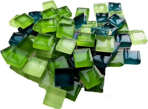 Vista 30 de Azulejos de mosaico cuadrados de cristal naranja mosaico de vidrio para manualidades, marcos de fotos hechos a granel, joyería hecha a mano