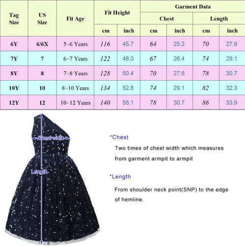 Vista 2 de GRACE KARIN Vestido de lentejuelas para niñas, vestido de fiesta brillante de un hombro con lazo para el cabello
