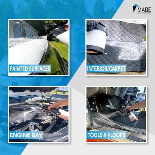Vista 5 de Image Wash - Desengrasante espumoso multiusos en espray resistente para quitar grasa y aceite para bahías de motor, neumáticos, encimeras de cocina