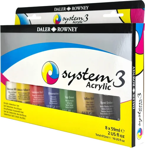 Vista 13 de Daler Rowney System3 - Juego de pintura acrílica de 10 tubos para adultos, suministros de pintura acrílica para artistas y estudiantes, pinturas