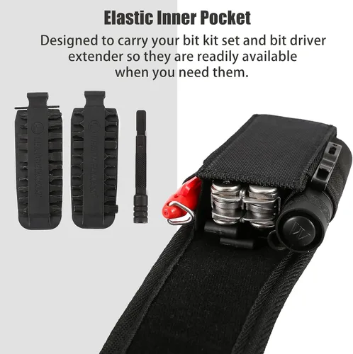 Vista 4 de Funda multiherramienta, bolsa EDC, funda multiherramienta para cinturón, organizador de cinturón EDC para bolígrafo, linterna/cuchillo plegable