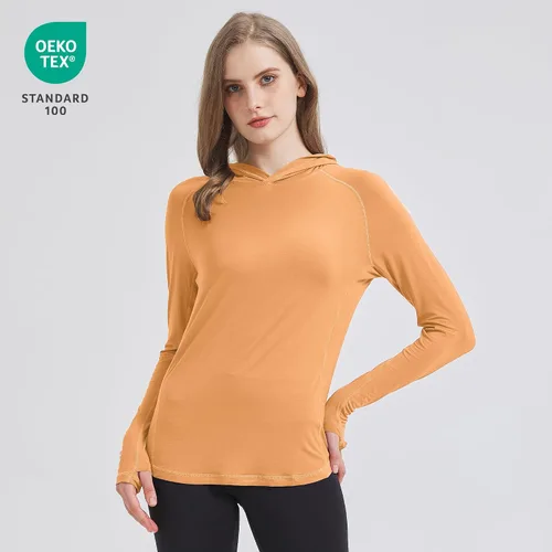 Vista 2 de netdraw Sudadera de manga larga con capucha de viscosa de bambú ultrasuave UPF 50+ para mujer