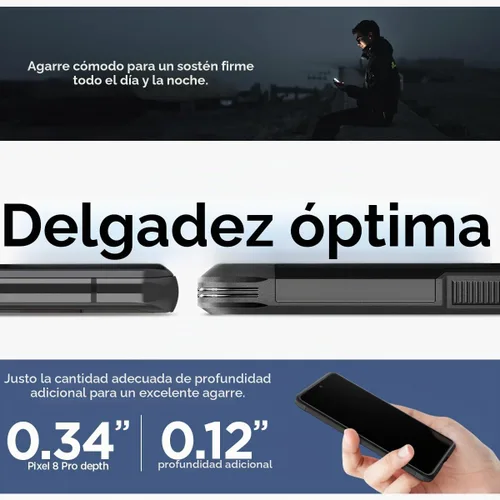 Vista 6 de Spigen Tough Armor diseñada para Pixel 8 Pro Case (2023) [Soporte de apoyo] [Protección de grado militar] - Negro