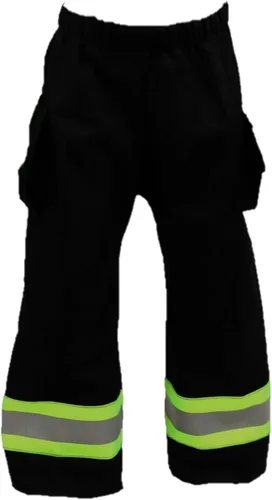 Vista 4 de Traje de bombero personalizado negro de 2 piezas para niños pequeños