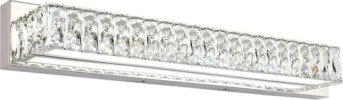 Vista 9 de Luces de tocador de cristal para baño, barra de luz LED de 18 W, accesorios de iluminación cromados modernos sobre espejo para baño de 22.8 pulgadas