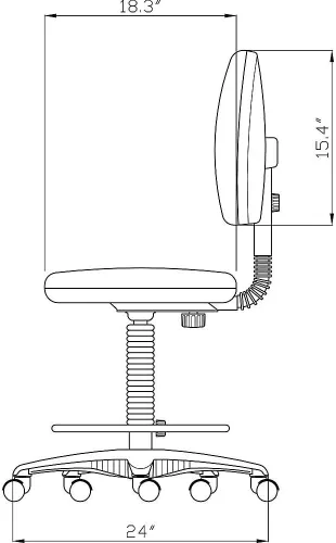Vista 6 de LLR80008 - Taburetes neumáticos ajustables multitarea Lorell